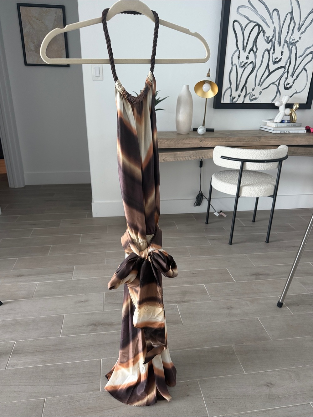 Banana Republic Brown & Cream Gradient Midi Dress
